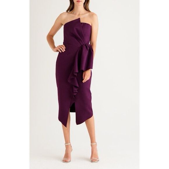 Free People x Elliatt Reception Cascade Ruffle Strapless Cocktail Dress - Picture 2 of 9